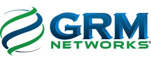 GRM Networks logo with a blue and green swirling globe design on the left and bold blue "GRM" text above green "NETWORKS" text on the right.