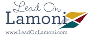 Lead On Lamoni logo with stylized text and a four-color flag design, featuring the website www.LeadOnLamoni.com.